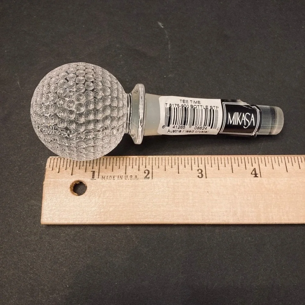Mikasa Tee Time Lead Crystal Golf Ball Bottle Stopper‎ NEW Austria 4.5